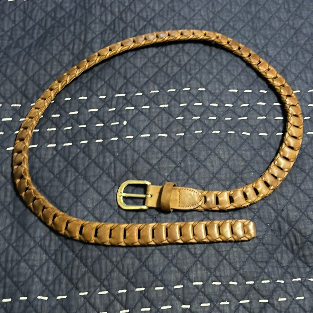 Argentina Made Brown Braided Leather Belt Size 42 Unisex Men's Women's